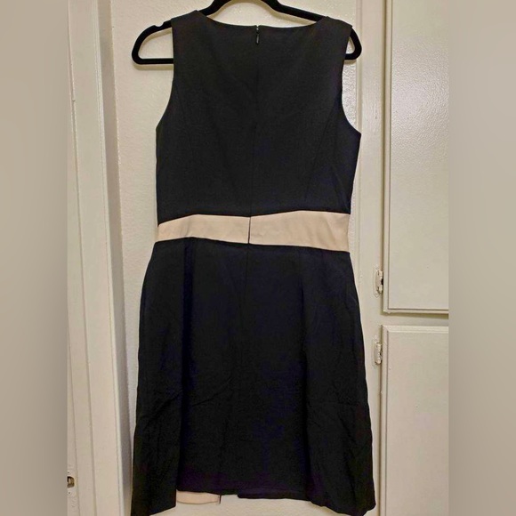 Ralph Lauren Sleeveless Sheath Dress, Crew Neckline, Black and Cream - Picture 2 of 5